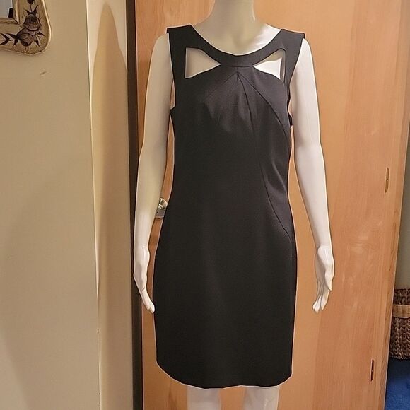 Boston Proper black asymmetrical dress - Picture 1 of 9